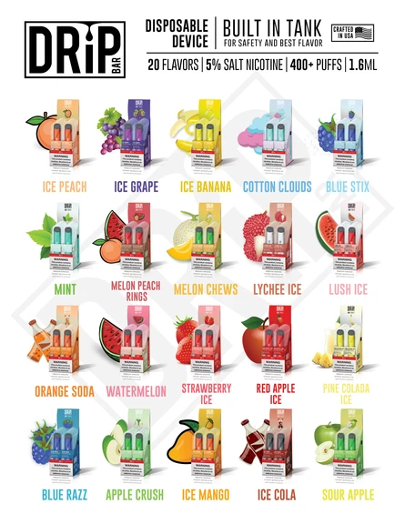 crafted in the usa disposable vape Drip Bar Disposable Vape – eightvapeevr.com